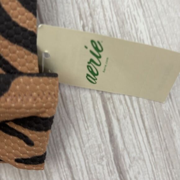 NWT Aerie Pique Animal Print Triangle Bikini Top - Picture 9 of 9